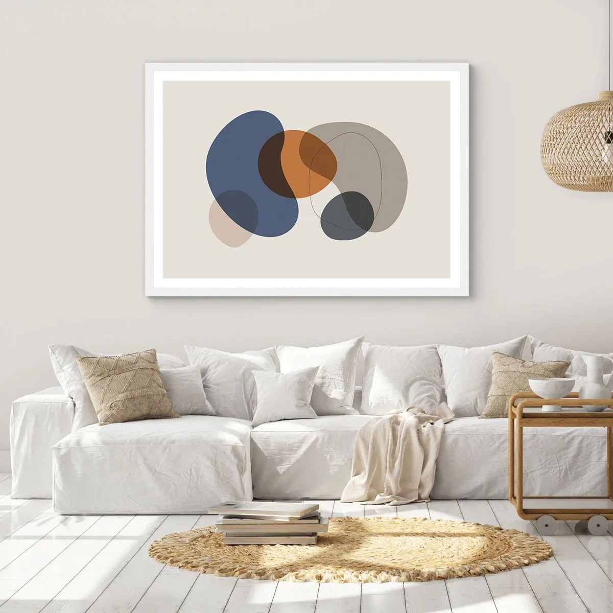 Affiche dans un cadre blanc - Poster - Gouttes de couleur - 50x40 cm