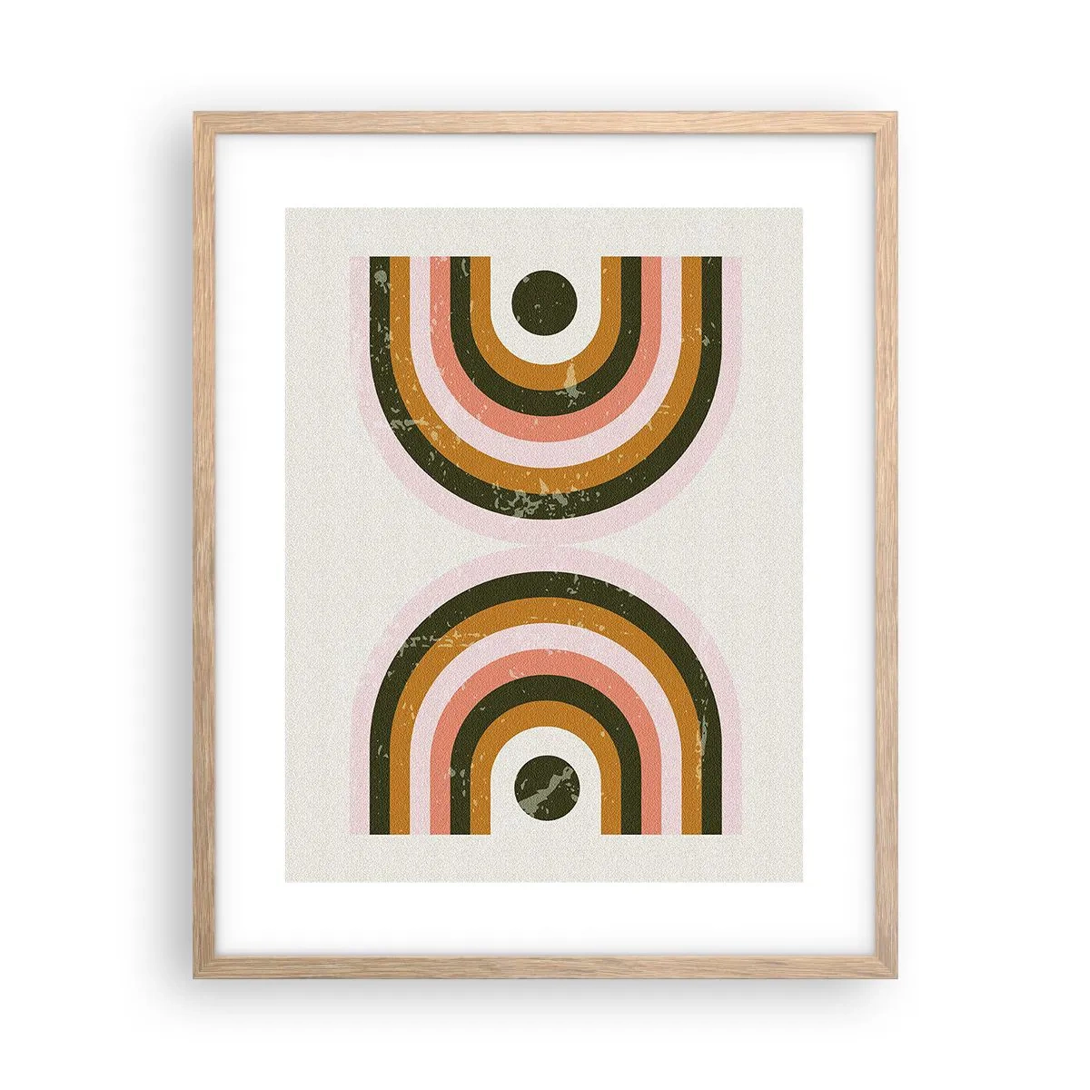 Affiche dans un chêne clair - Poster - Abstraction jumelle - 40x50 cm