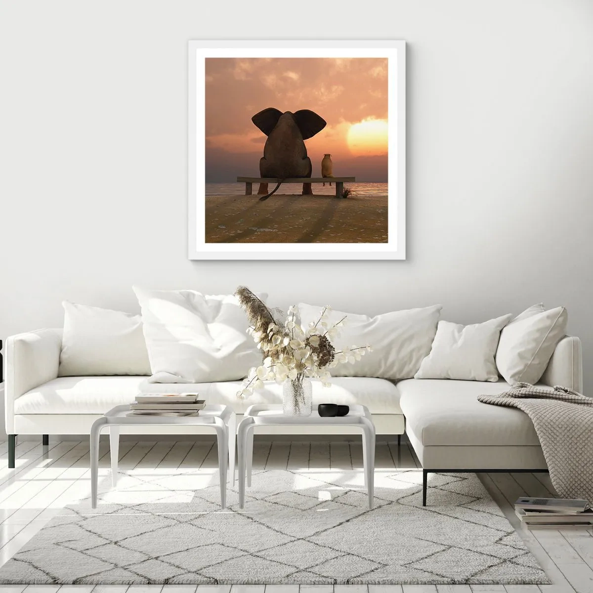 Affiche dans un cadre blanc - Poster - C'est bon de garder le silence ensemble - 50x50 cm