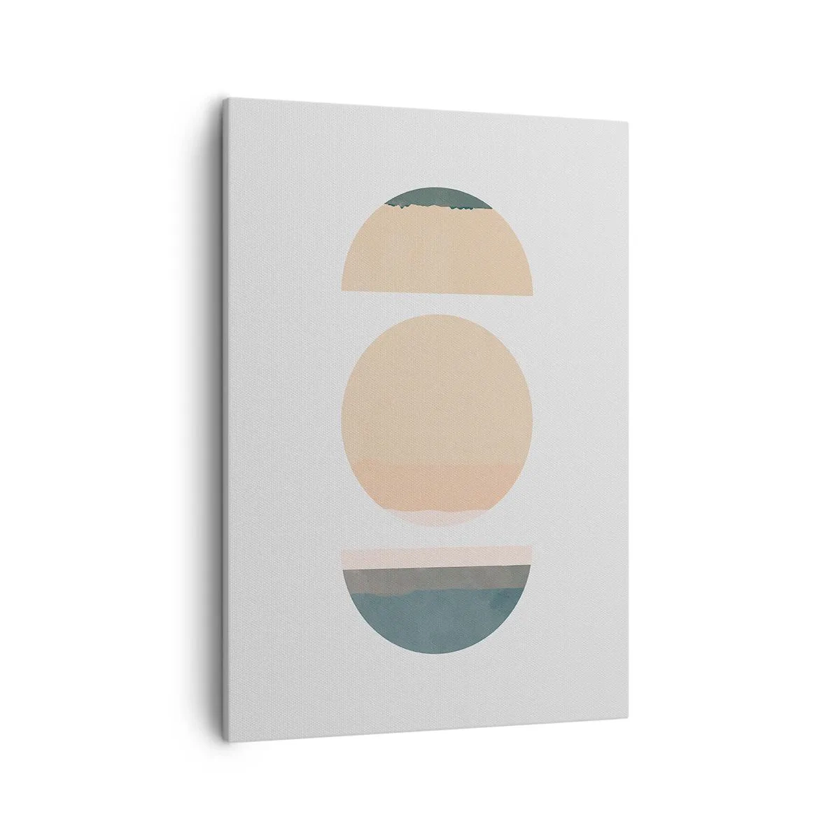 Impression sur toile - Image sur toile - Formes géométriques abstraites aux couleurs pastel - 50x70cm - Cercles après cercles - Décoration murale moderne pour le salon et la chambre ARTTOR