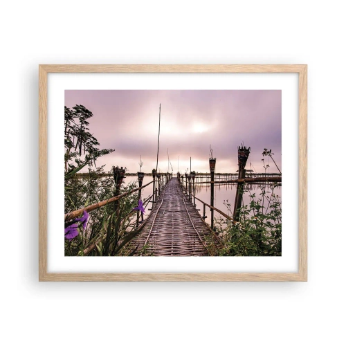 Affiche dans un chêne clair - Poster - Le silence et le calme d'Asie - 50x40 cm