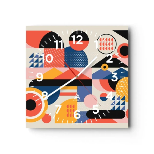 Horloge murale - Pendule murale - Composition : jouer - 30x30 cm