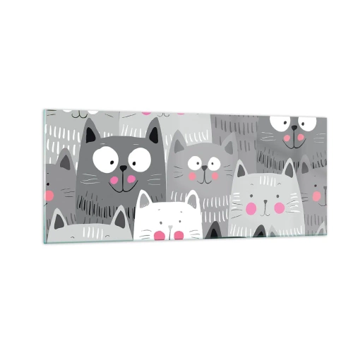 Impression sur verre - Image sur verre - Le monde des chats - 100x40 cm