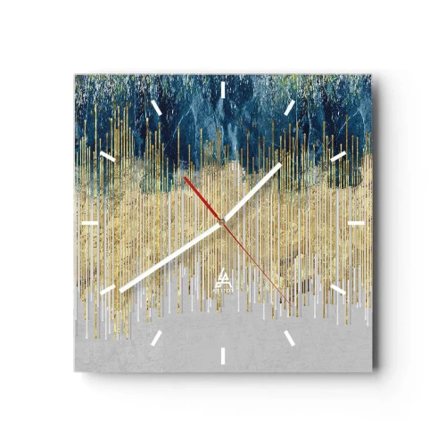 Horloge murale - Pendule murale - Bordure dorée - 40x40 cm