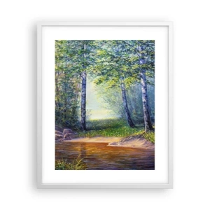 Affiche dans un cadre blanc - Poster - Paysage idyllique - 40x50 cm