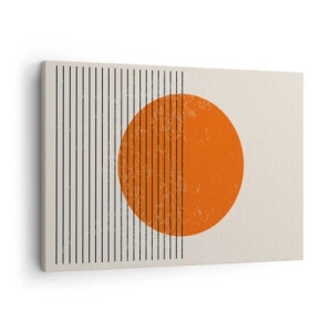 Impression sur toile - Image sur toile - Soleil minimaliste aux lignes géométriques - 70x50cm - Toujours le soleil - Décoration murale moderne pour le salon et la chambre ARTTOR