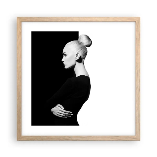 Affiche dans un chêne clair - Poster - Tout simplement une femme - 40x40 cm