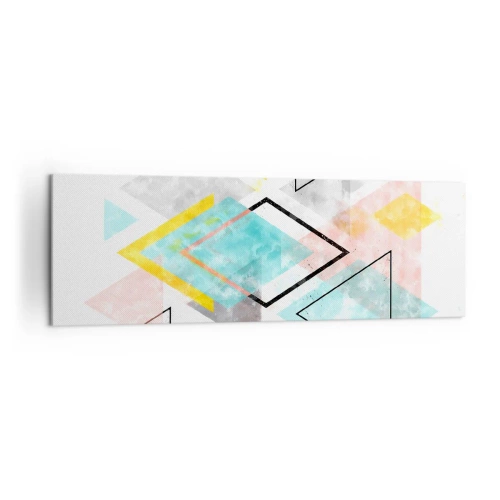 Impression sur toile - Image sur toile - Motifs géométriques colorés sur fond blanc - 160x50cm - Géométrie facile - Décoration murale moderne pour le salon et la chambre ARTTOR