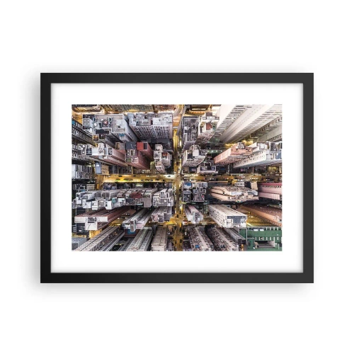 Affiche dans un cadre noir - Poster - Salutations de Hong-Kong - 40x30 cm