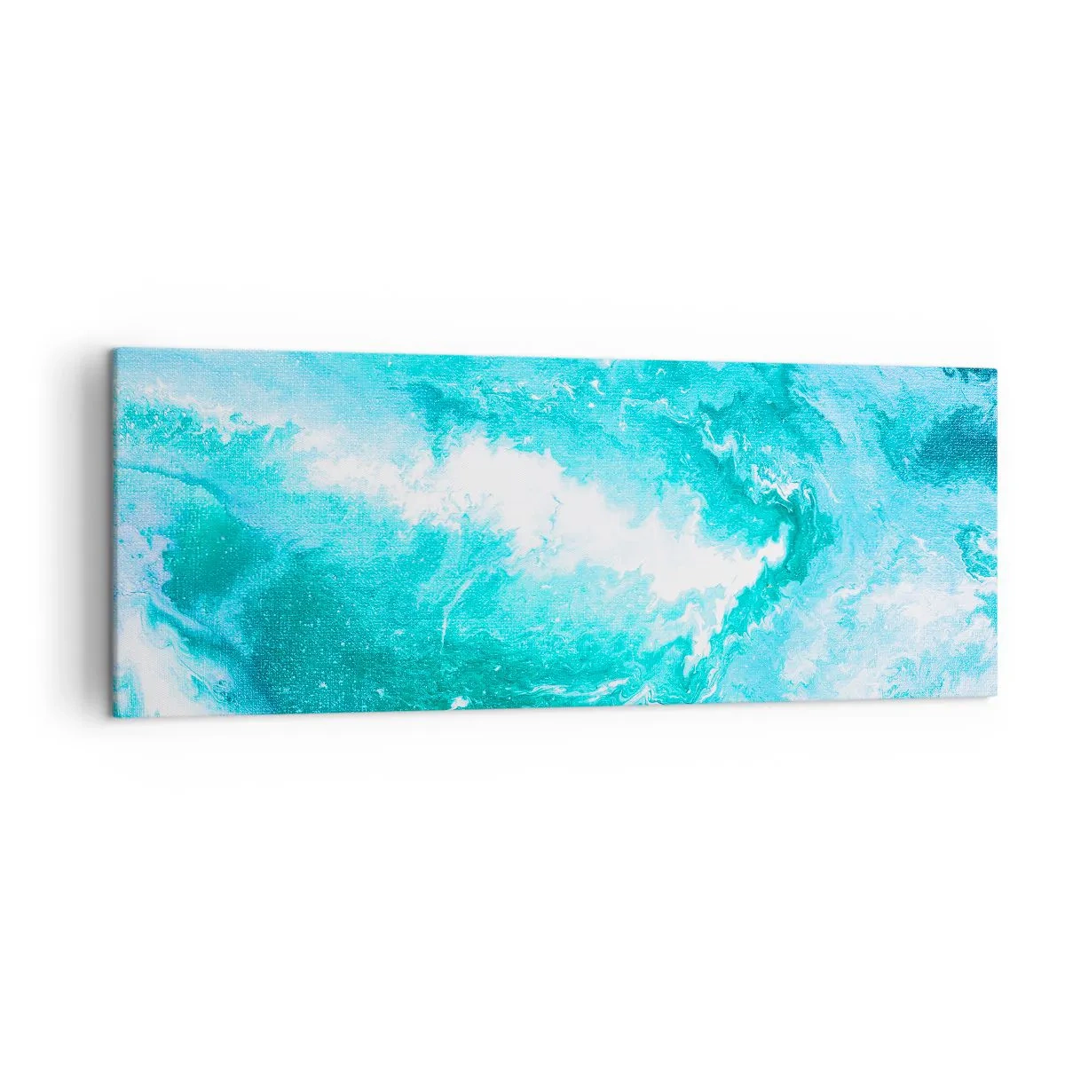 Impression sur toile - Image sur toile - Tourbillon abstrait dans les tons de bleu - 140x50cm - Au coeur de l'élément - Décoration murale moderne pour le salon et la chambre ARTTOR