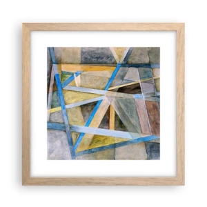 Affiche dans un chêne clair - Poster - Tout droit ou en diagonale ? - 30x30 cm