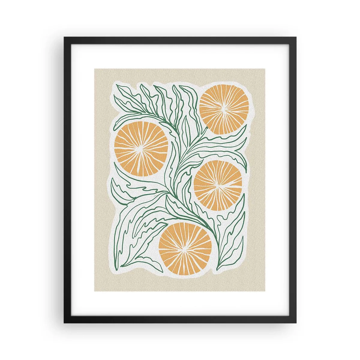 Affiche dans un cadre noir - Poster - Ethnique avec une pointe d'abstraction - 40x50 cm