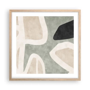 Affiche dans un chêne clair - Poster - Composition pour motif noir - 50x50 cm