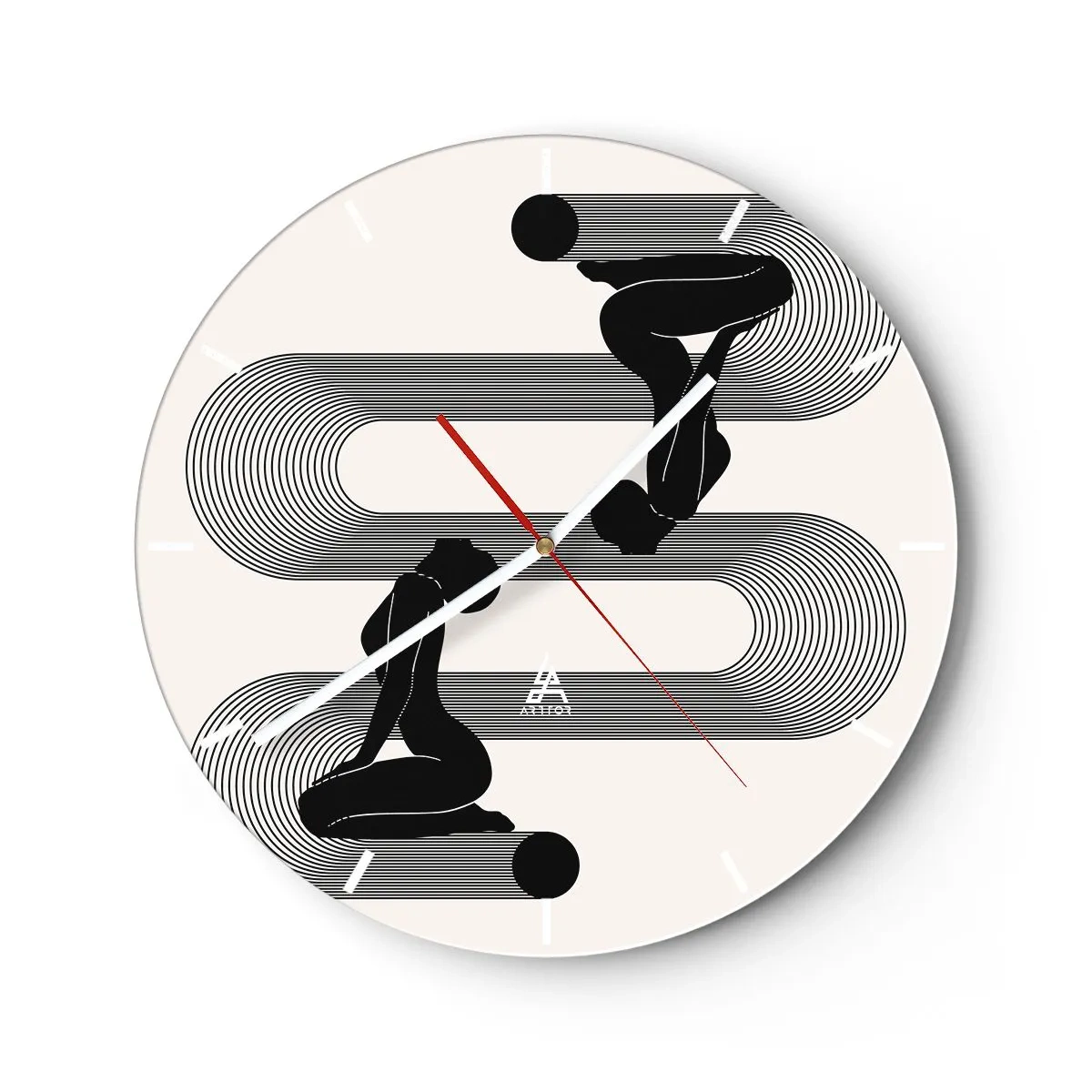 Horloge murale - Pendule murale - Symétrie sensuelle - 40x40 cm
