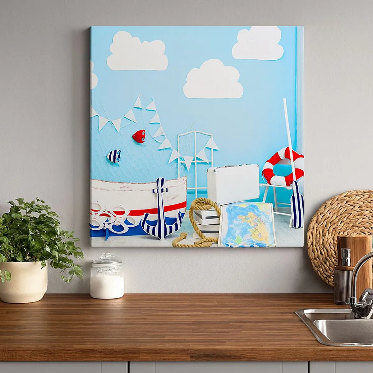 Impression sur toile - Image sur toile - Nostalgie infantile de l'aventure - 30x30 cm