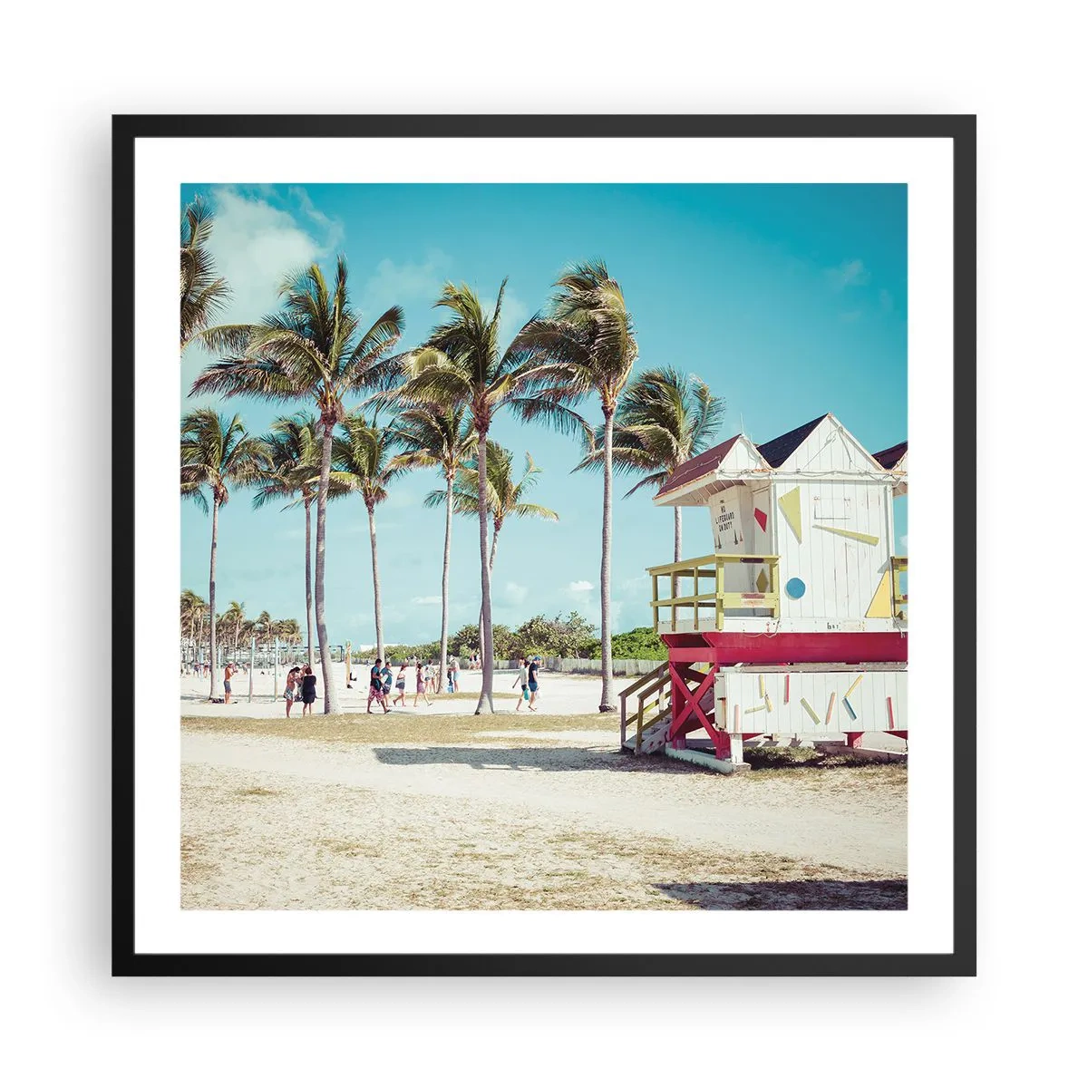 Affiche dans un cadre noir - Poster - Une belle journée devant toi - 60x60 cm