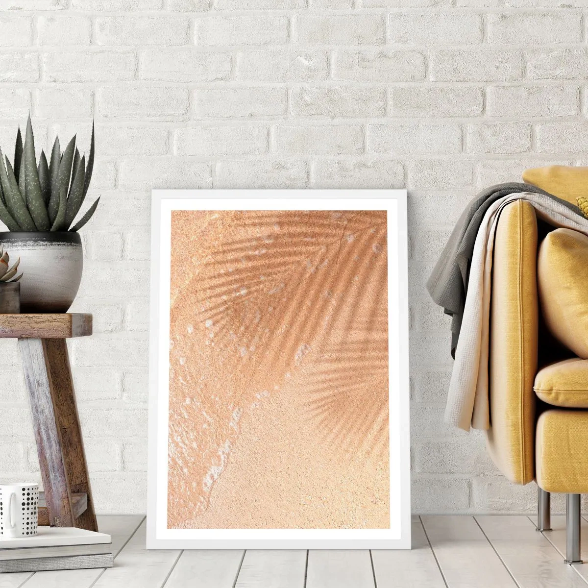 Affiche dans un cadre blanc - Poster - Ombre d'un été chaud - 70x100 cm