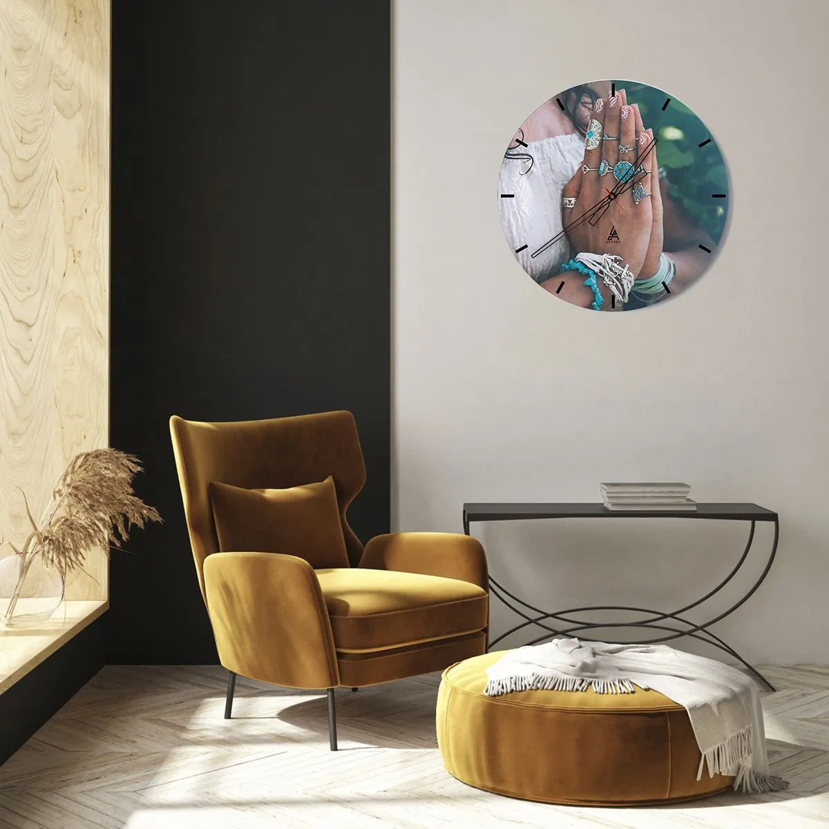 Horloge murale - Pendule murale - Bienvenue au centre du bien-être - 40x40 cm