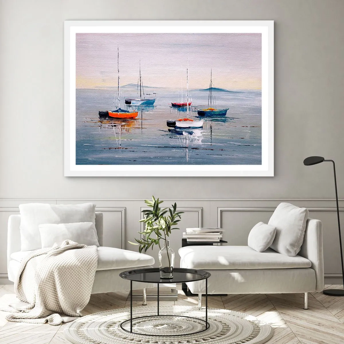 Affiche dans un cadre blanc - Poster - Un repos bien mérité - 50x40 cm