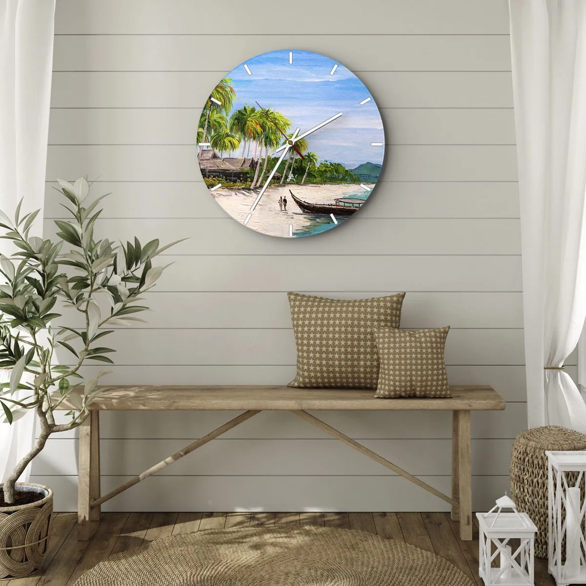 Horloge murale - Pendule murale - Rêve exotique - 30x30 cm