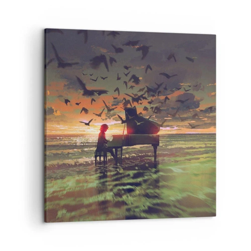 Impression sur toile - Image sur toile - Concert pour piano et vagues - 50x50 cm