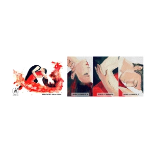 Échantillon de Papier Peint Premium Sand - Tango - une vague sensuelle - Danse, Musique, Danseurs - 100x30 cm