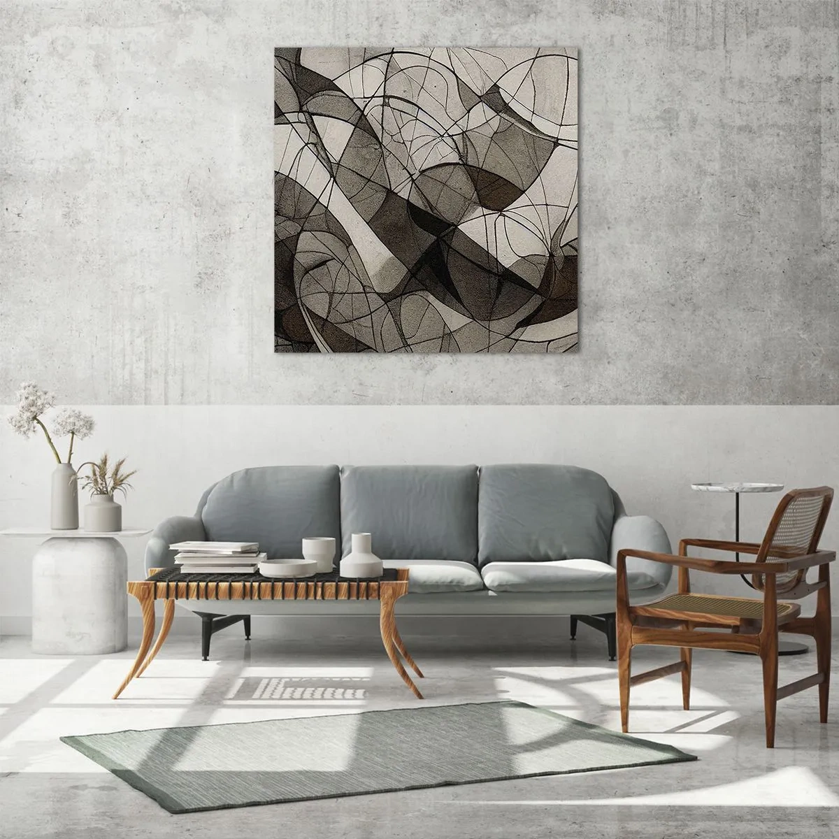 Impression sur verre - Image sur verre - Circulation des couleurs de la terre - 60x60 cm