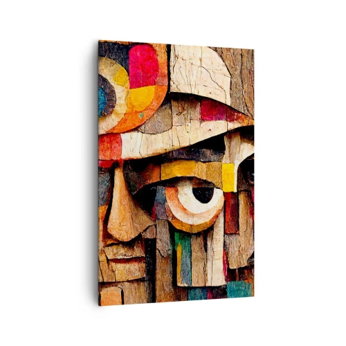 Impression sur toile - Image sur toile - Visages abstraits aux couleurs intenses - 80x120cm - Je te vois… - Décoration murale moderne pour le salon et la chambre ARTTOR