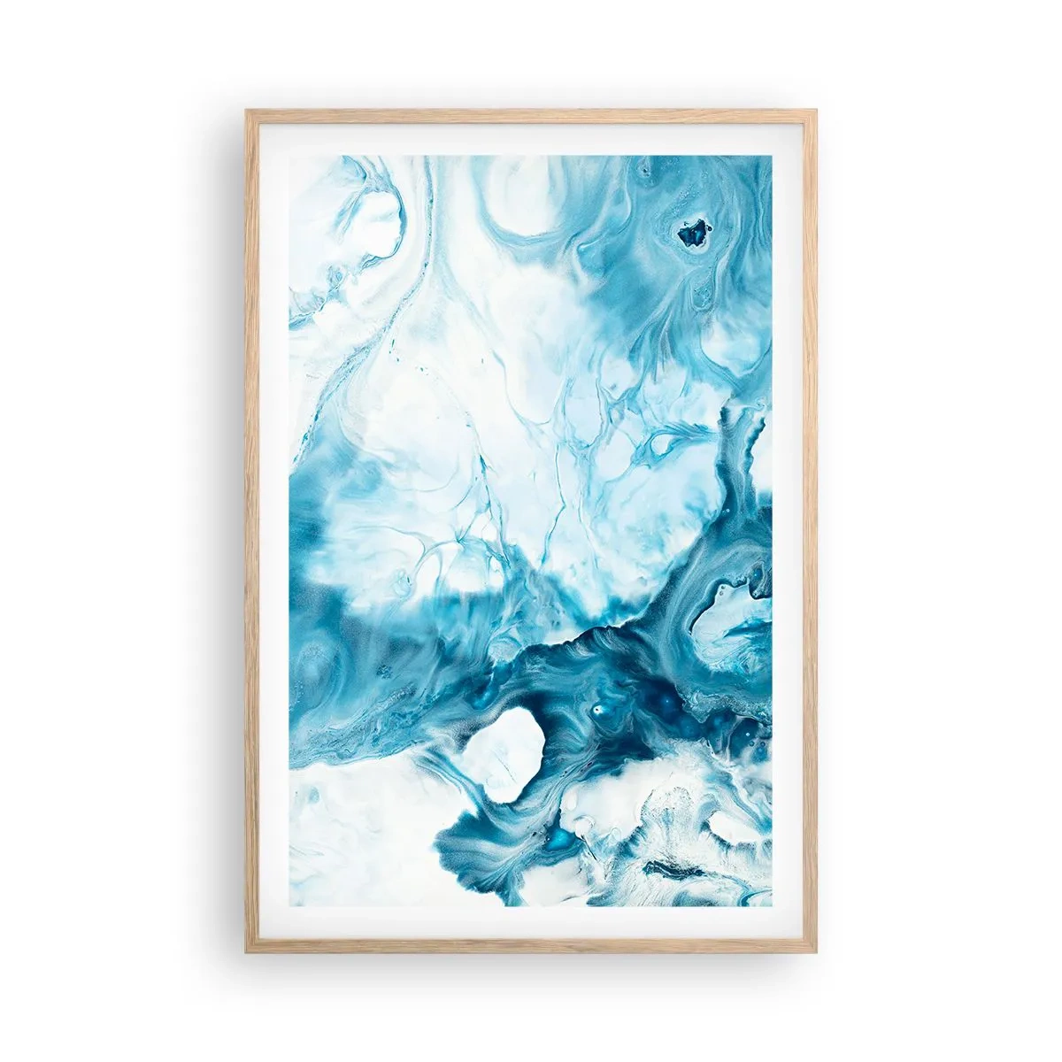Affiche dans un chêne clair - Poster - Concert de bleu - 61x91 cm