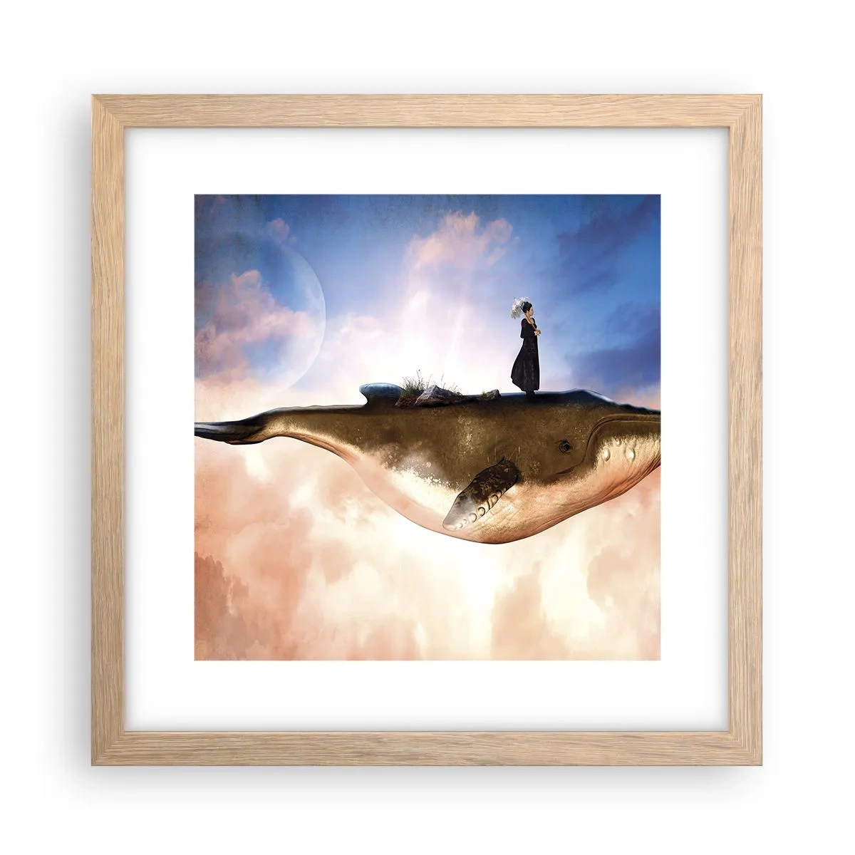 Affiche dans un chêne clair - Poster - Voyage irréel - 30x30 cm