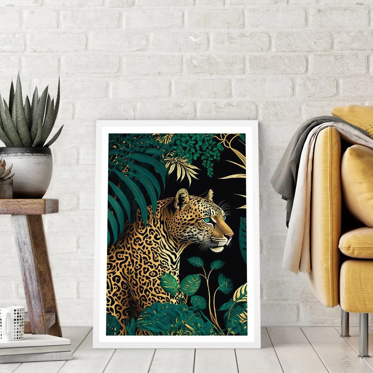 Affiche dans un cadre blanc - Poster - Un hôte dans la jungle - 50x70 cm
