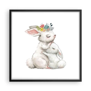 Affiche dans un cadre noir - Poster - Maman irremplaçable - 50x50 cm