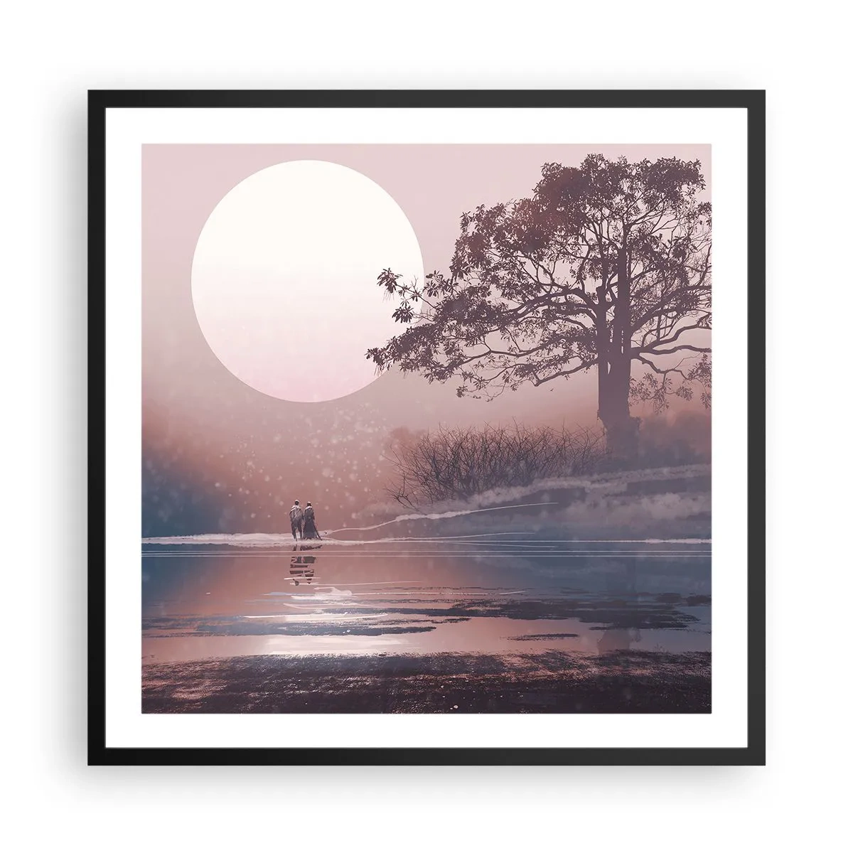 Affiche dans un cadre noir - Poster - Merveilles de la nuit - 60x60 cm