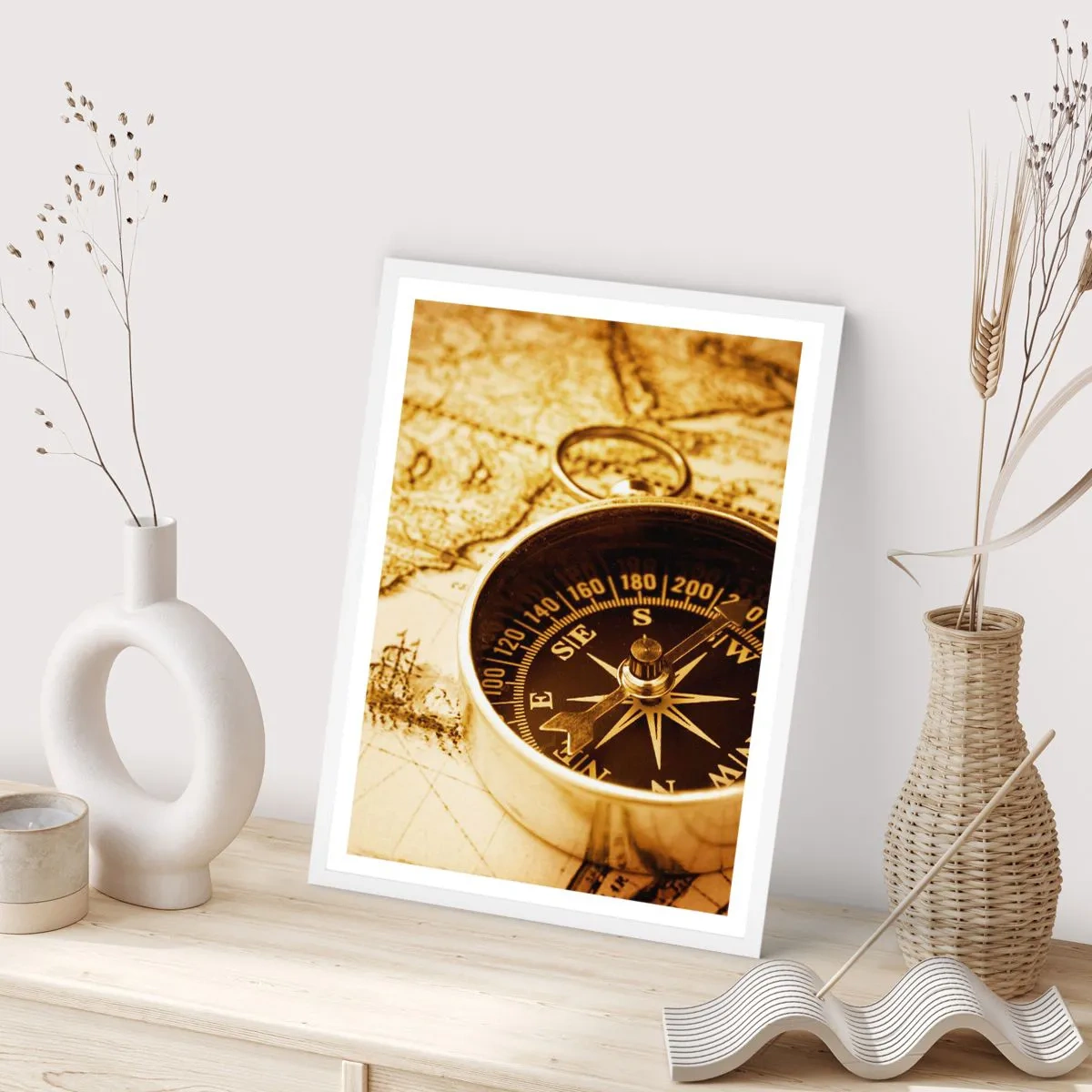 Affiche dans un cadre blanc - Poster - Est ou ouest? - 30x40 cm