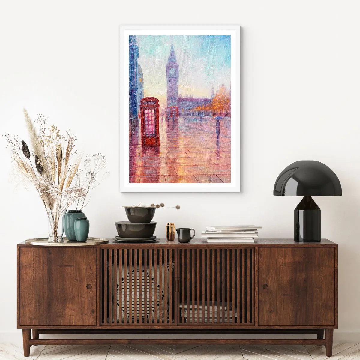 Affiche dans un cadre blanc - Poster - Jour automnal londonien - 30x40 cm