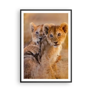 Affiche dans un cadre noir - Poster - Ne pas déranger! On s'amuse - 70x100 cm