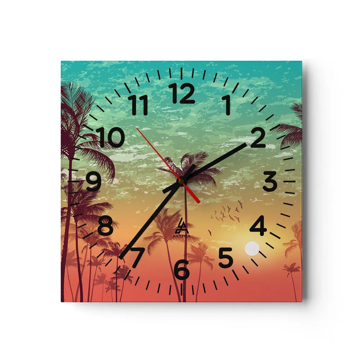 Horloge murale - Pendule murale - Ambiance tropicale - 40x40 cm