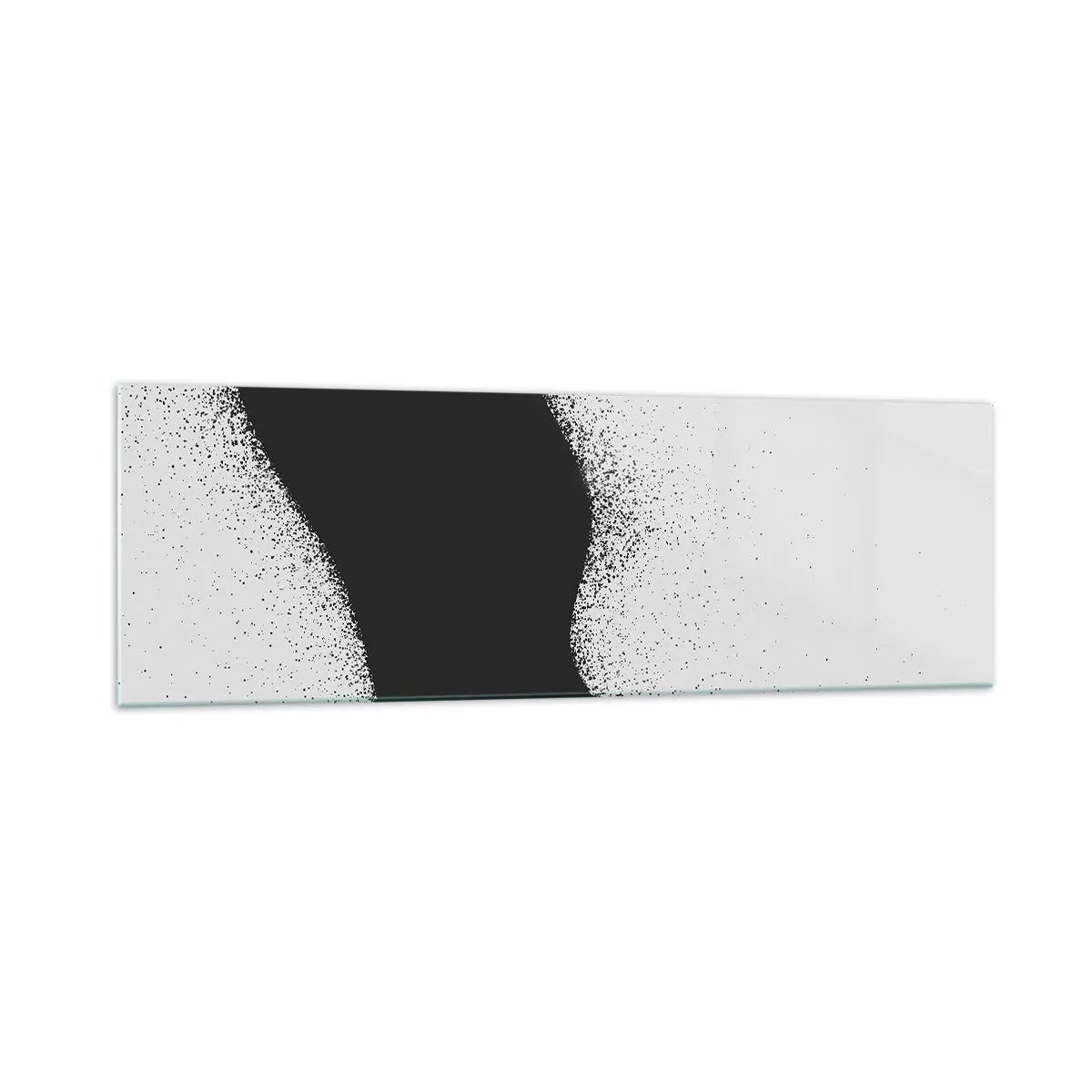 Impression sur verre - Image sur verre - Motif abstrait noir et blanc avec des points délicats sur toile - 160x50cm - Équilibre fluide - Décoration murale moderne pour le salon et la chambre ARTTOR