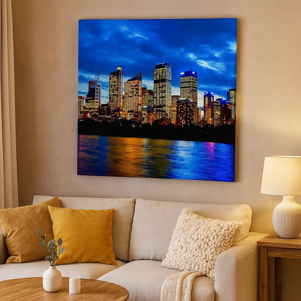 Impression sur toile - Image sur toile - Une nuit de lumières et de couleurs - 30x30 cm