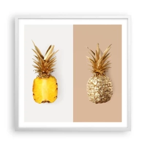 Affiche dans un cadre blanc - Poster - Ananas pour nous - 60x60 cm
