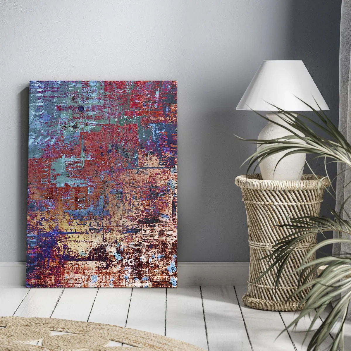 Impression sur toile - Image sur toile - Une composition abstraite avec un mélange de couleurs intenses. - 50x70cm - Mémoire et oubli - Décoration murale moderne pour le salon et la chambre ARTTOR