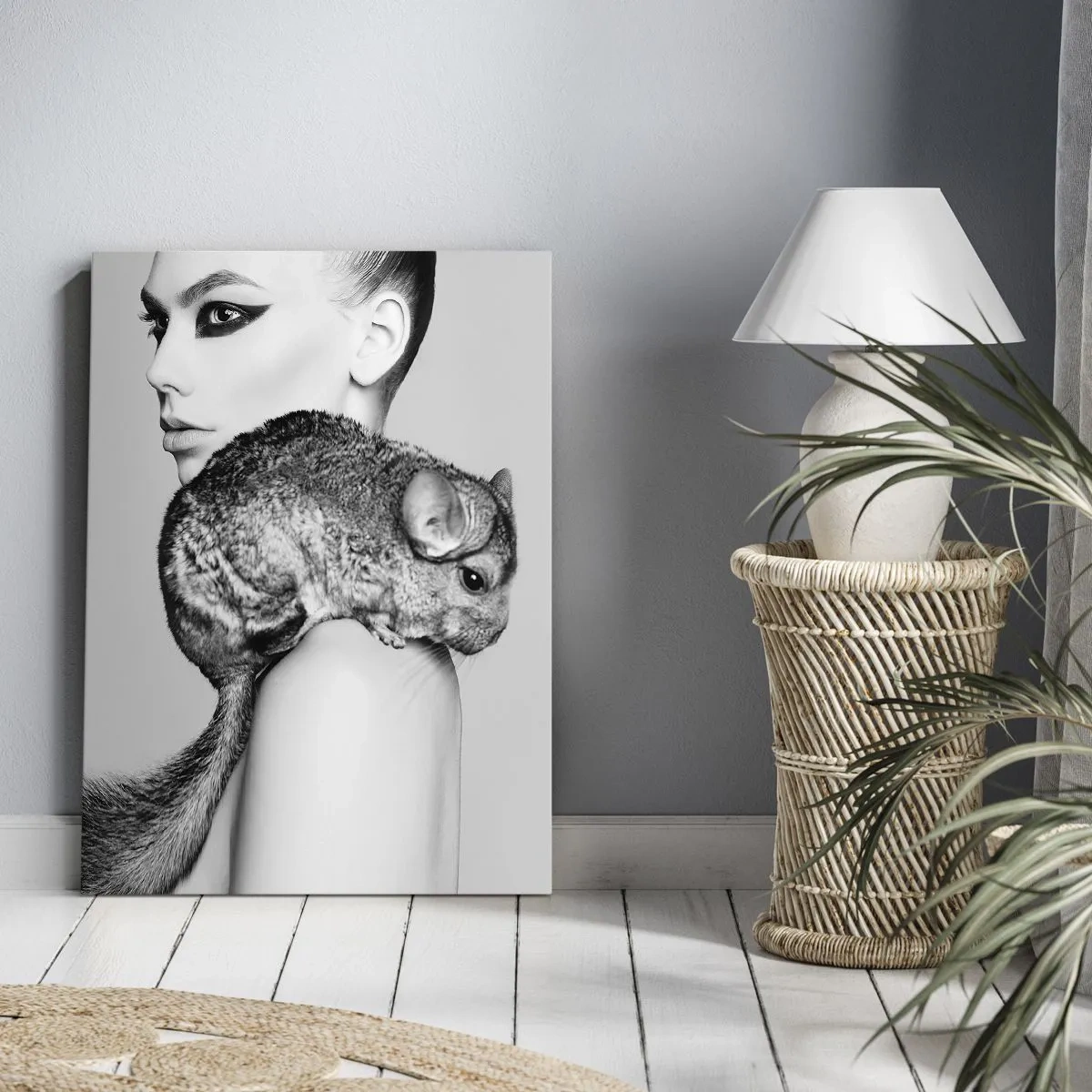Impression sur toile - Image sur toile - Dame au chinchilla - 45x80 cm