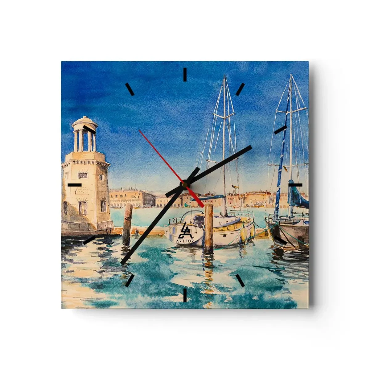 Horloge murale - Pendule murale - Lagune ensoleillée - 40x40 cm