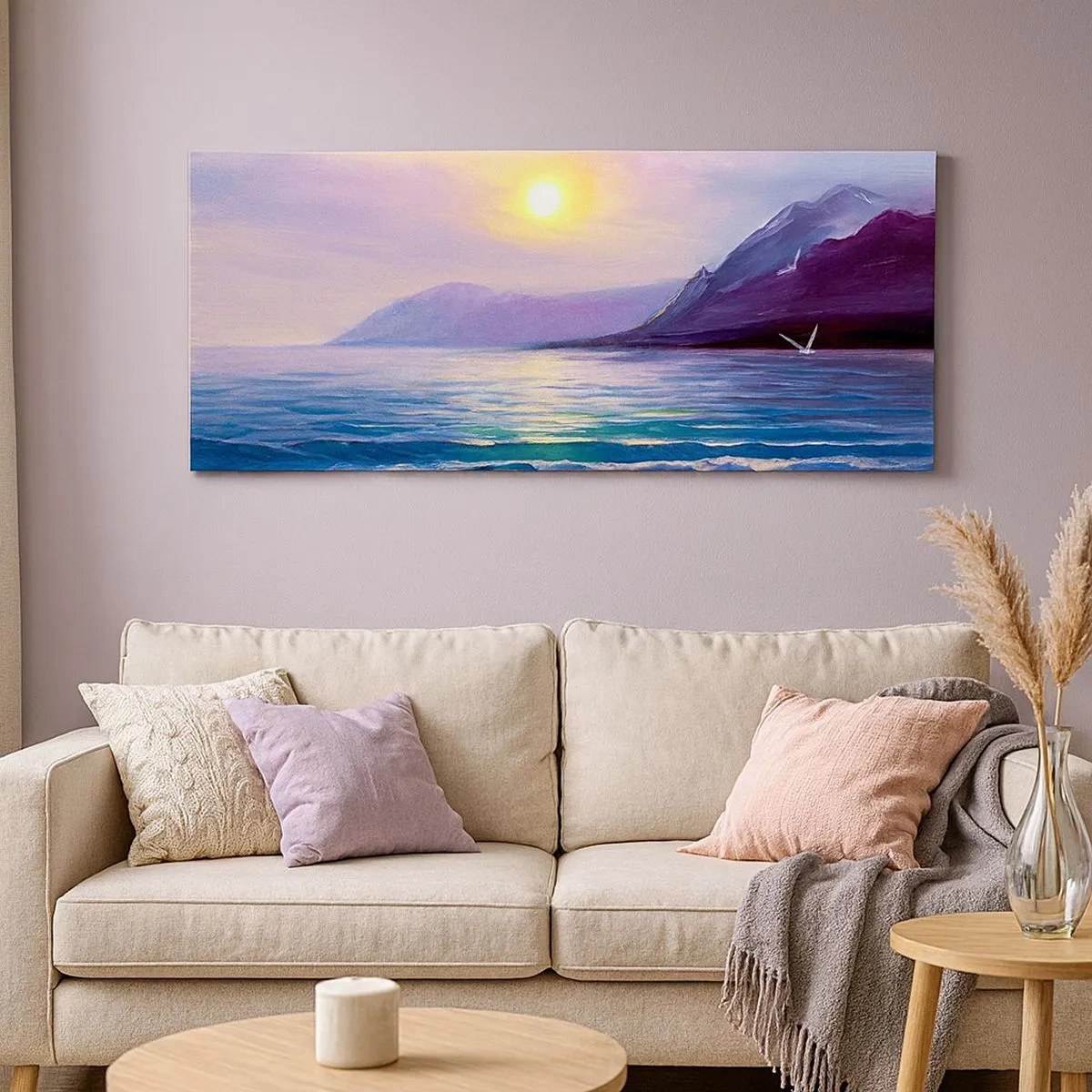 Impression sur toile - Image sur toile - Cristal d'eau et d'air - 100x40 cm