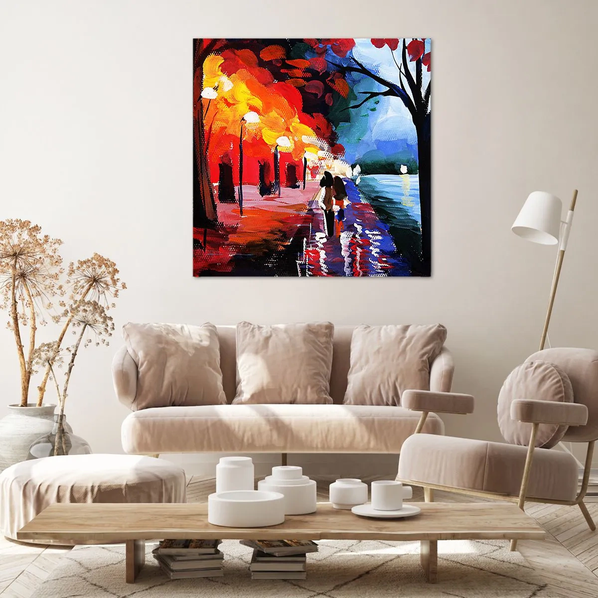 Impression sur toile - Image sur toile - Automne flamboyant dans le parc - 50x50 cm