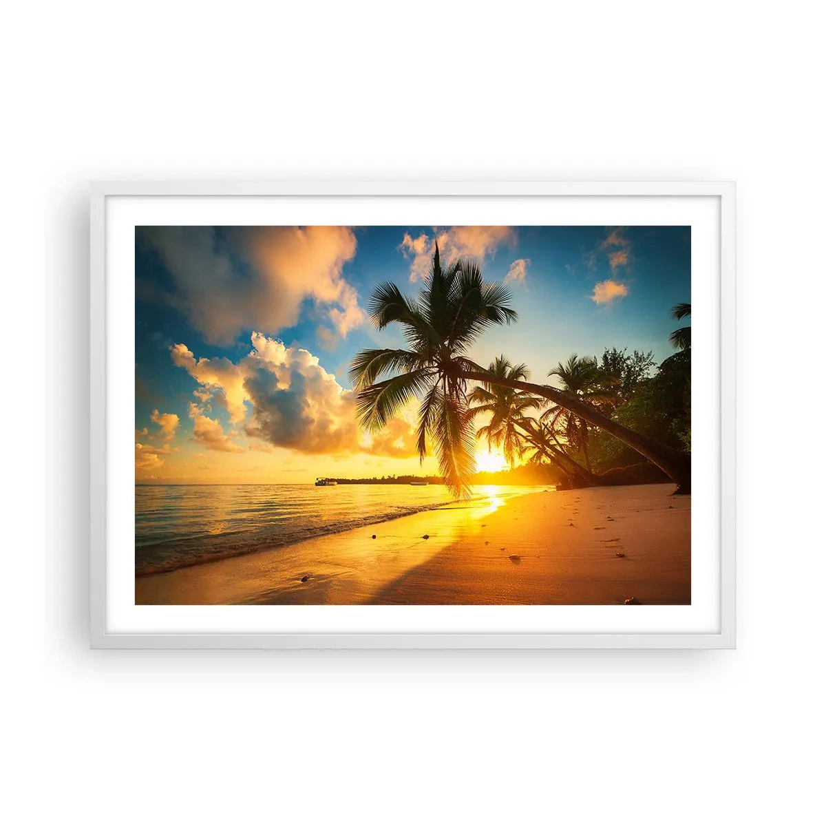 Affiche dans un cadre blanc - Poster - Rêve caribéen - 70x50 cm