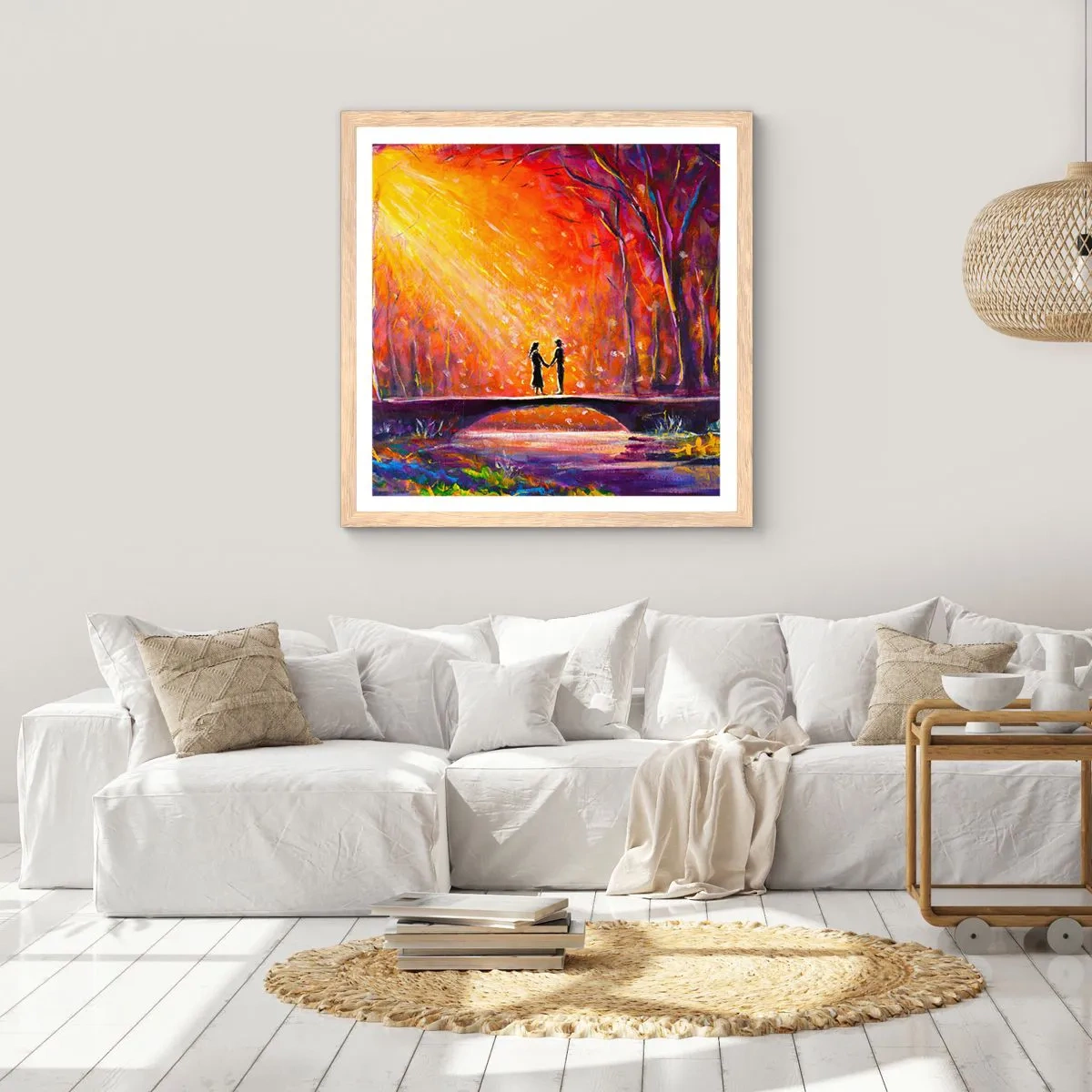 Affiche dans un chêne clair - Poster - Le ciel les aime aussi - 60x60 cm