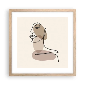 Affiche dans un chêne clair - Poster - S'écouter - 40x40 cm