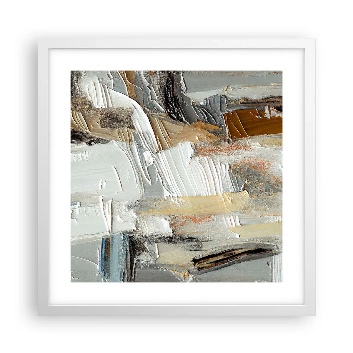 Affiche dans un cadre blanc - Poster - Couches colorées - 40x40 cm