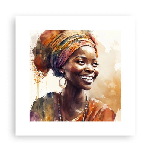 Affiche - Poster - reine africaine - 30x30 cm